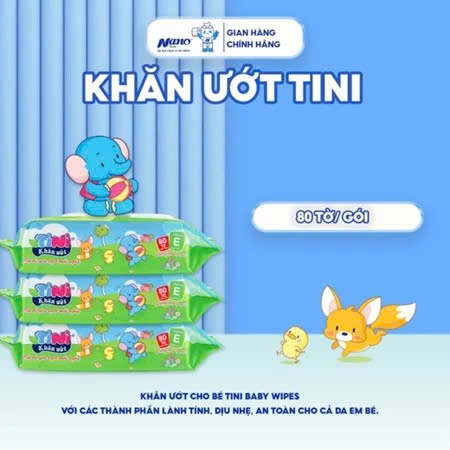 Khăn Tini 80 tờ không mùi